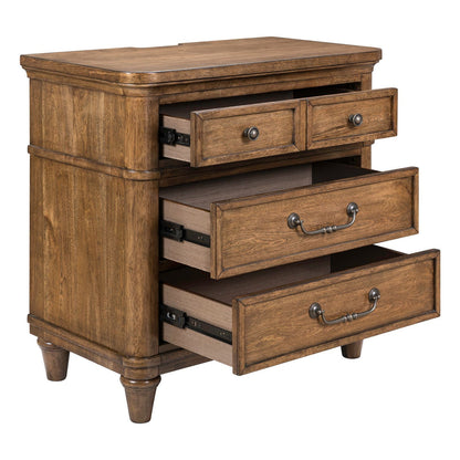 Harrison Heights - Nightstand With Charging Station - Sienna - Hornell Furniture Outlet