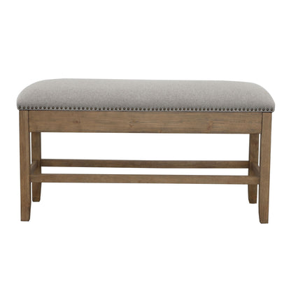 Grayson - Counter Storage Bench With Nailhead - Dark Brown - Hornell Furniture Outlet