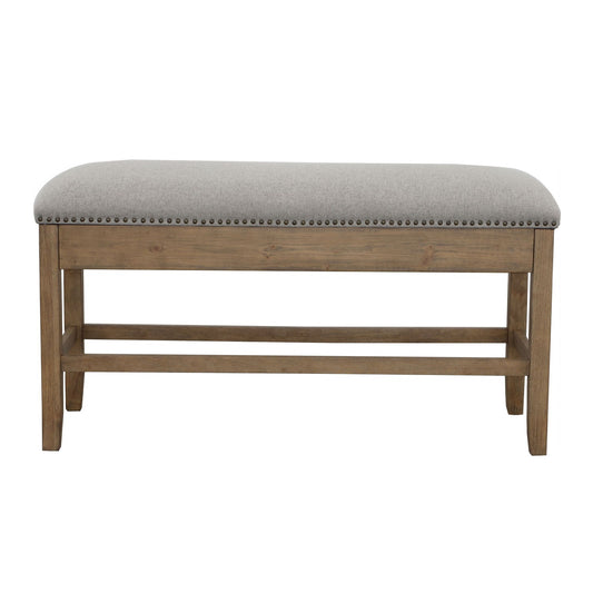 Grayson - Counter Storage Bench With Nailhead - Dark Brown - Hornell Furniture Outlet