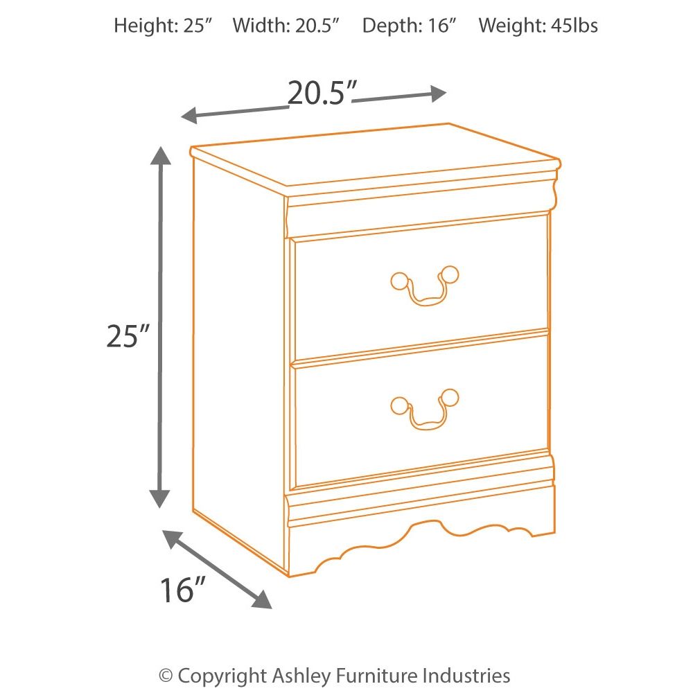 Huey Vineyard - Two Drawer Night Stand - Black - Hornell Furniture Outlet