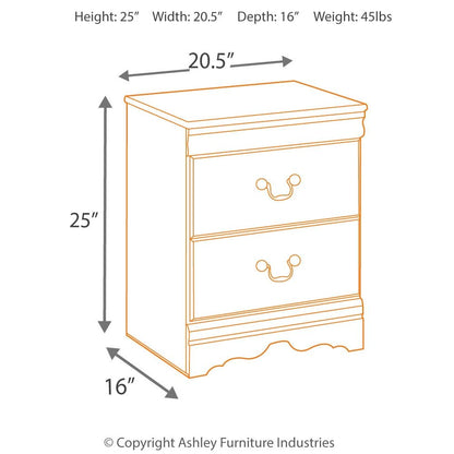 Huey Vineyard - Two Drawer Night Stand - Black - Hornell Furniture Outlet