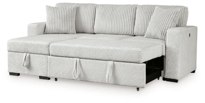 Wohlen - 2 - Piece Sectional With Pop Up Sleeper And LAF Corner Chaise - Alloy - Hornell Furniture Outlet