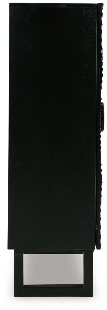 Fosterman - Distressed Black - Accent Cabinet - Hornell Furniture Outlet