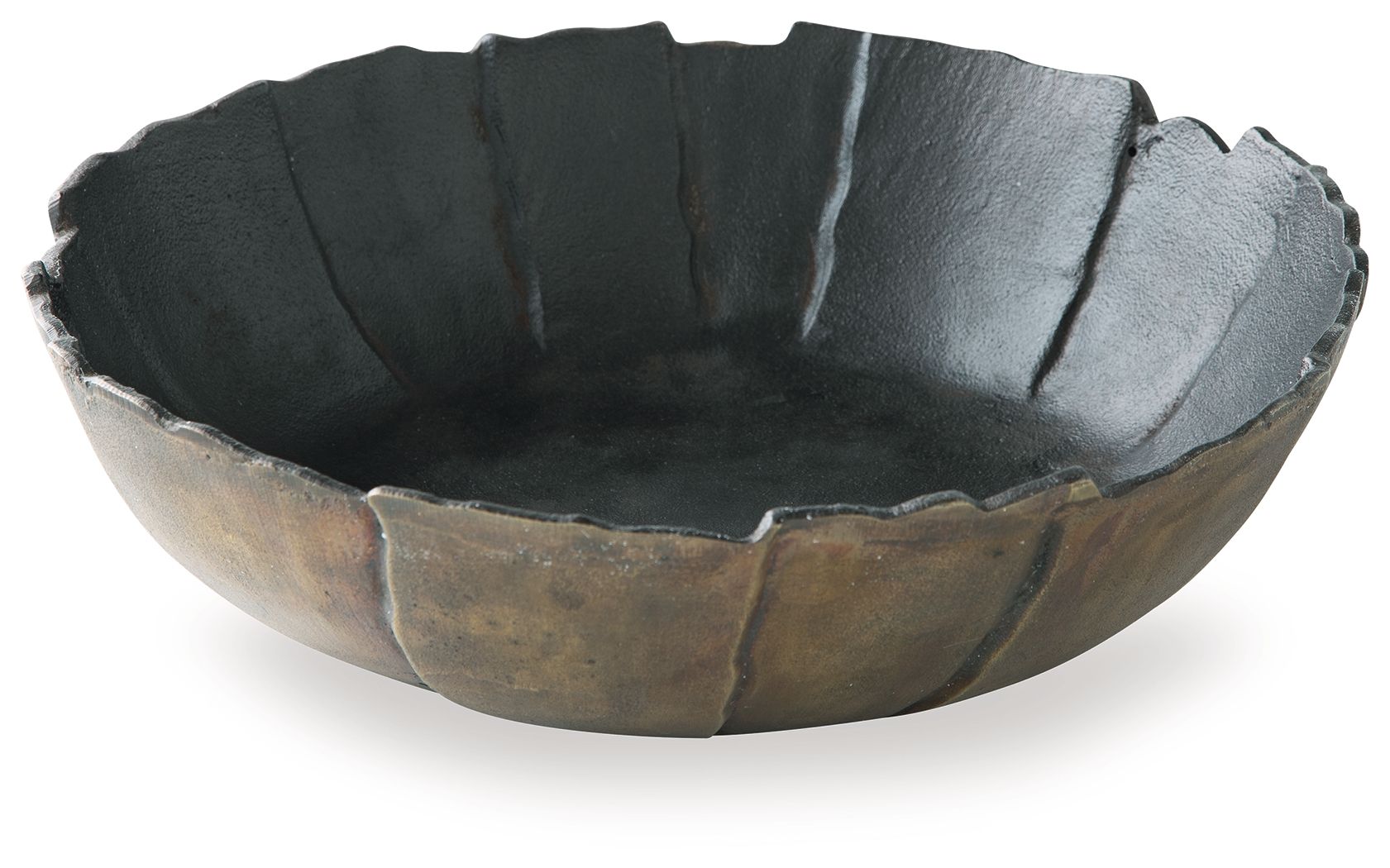 Aidman - Bowl - Black / Antique Gold Finish - Hornell Furniture Outlet