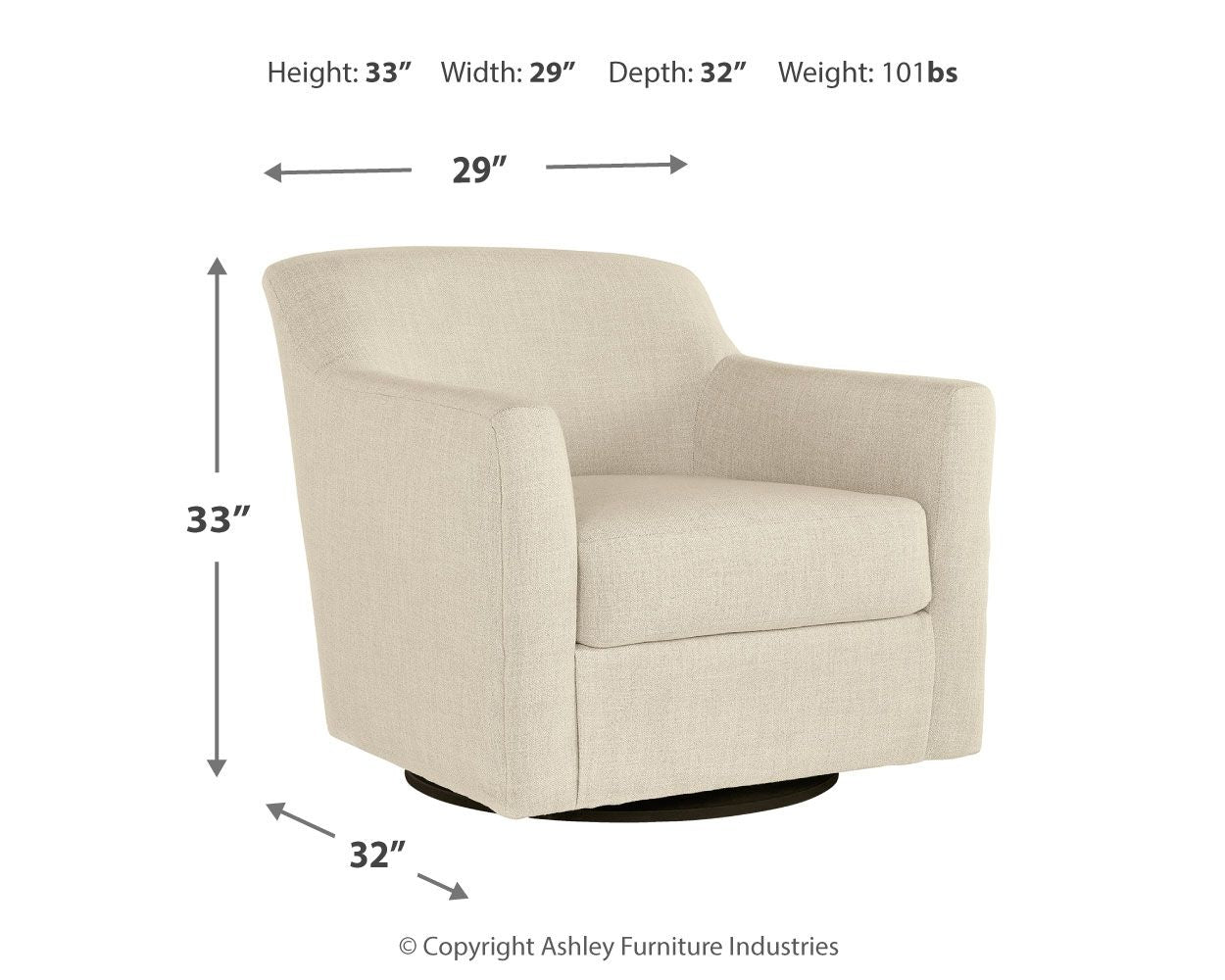 Bradney - Swivel Accent Chair - Hornell Furniture Outlet