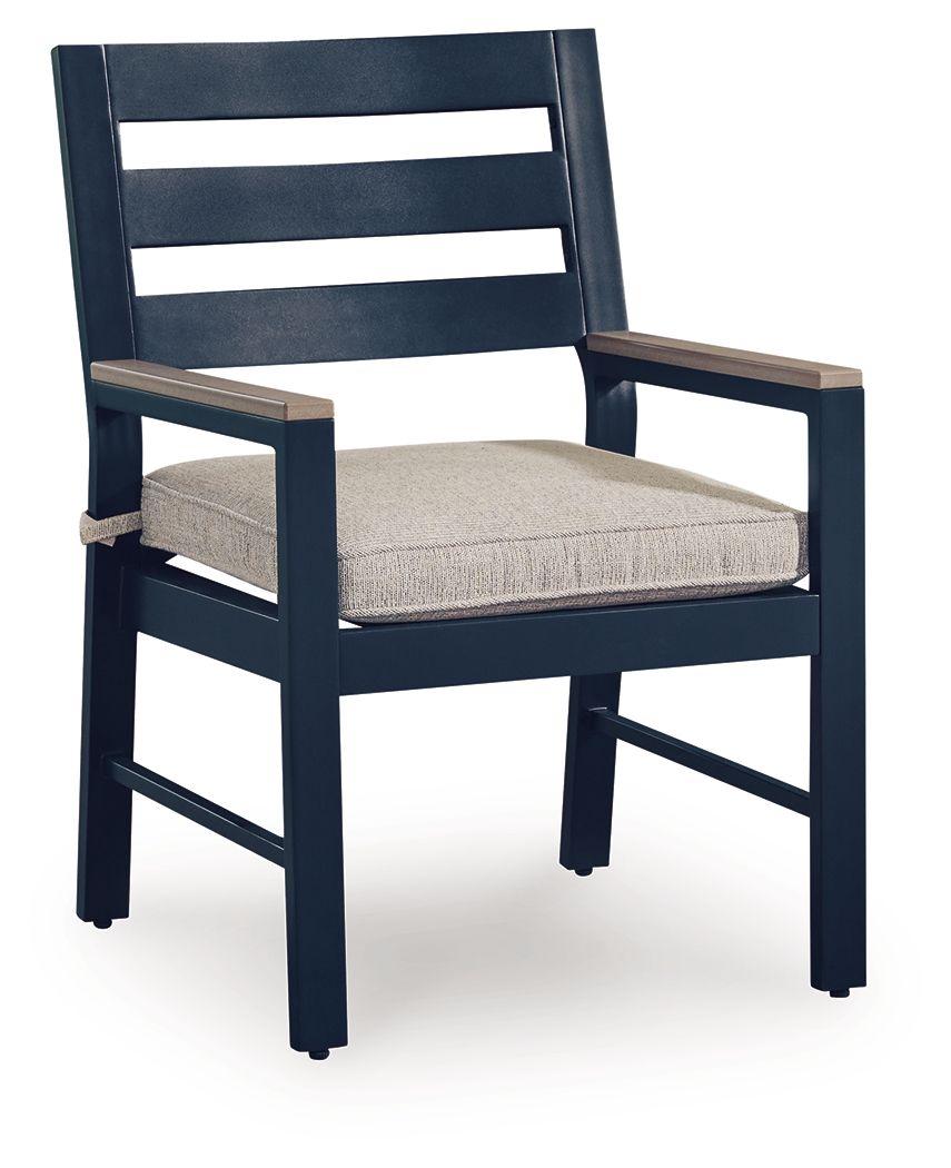 East Beach - Arm Chair With Cushion (Set of 2) - Blue - Hornell Furniture Outlet