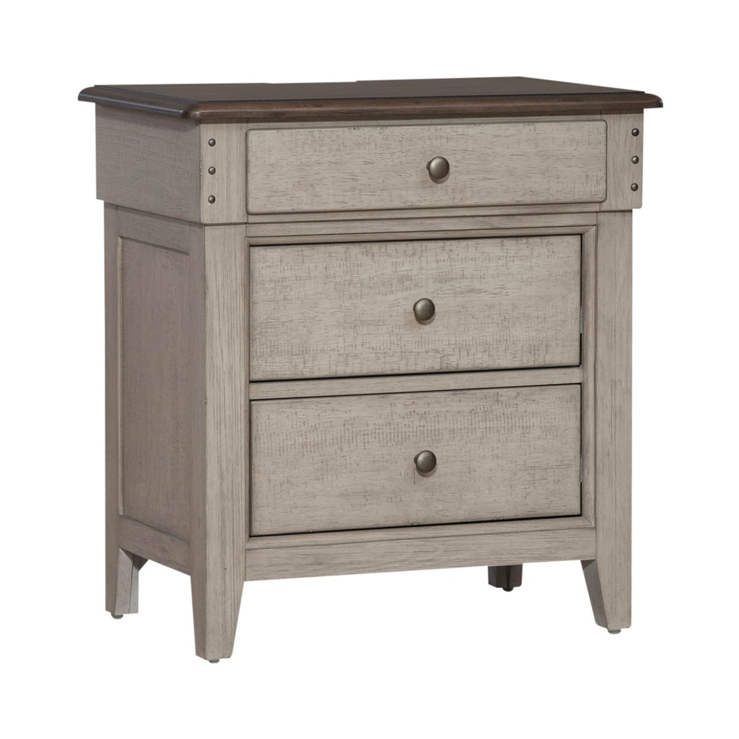 Ivy Hollow - 3 Drawer Nightstand With Charging Station - White - Hornell Furniture Outlet