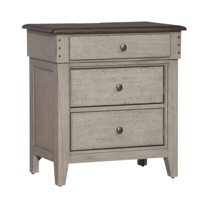 Ivy Hollow - 3 Drawer Nightstand With Charging Station - White - Hornell Furniture Outlet