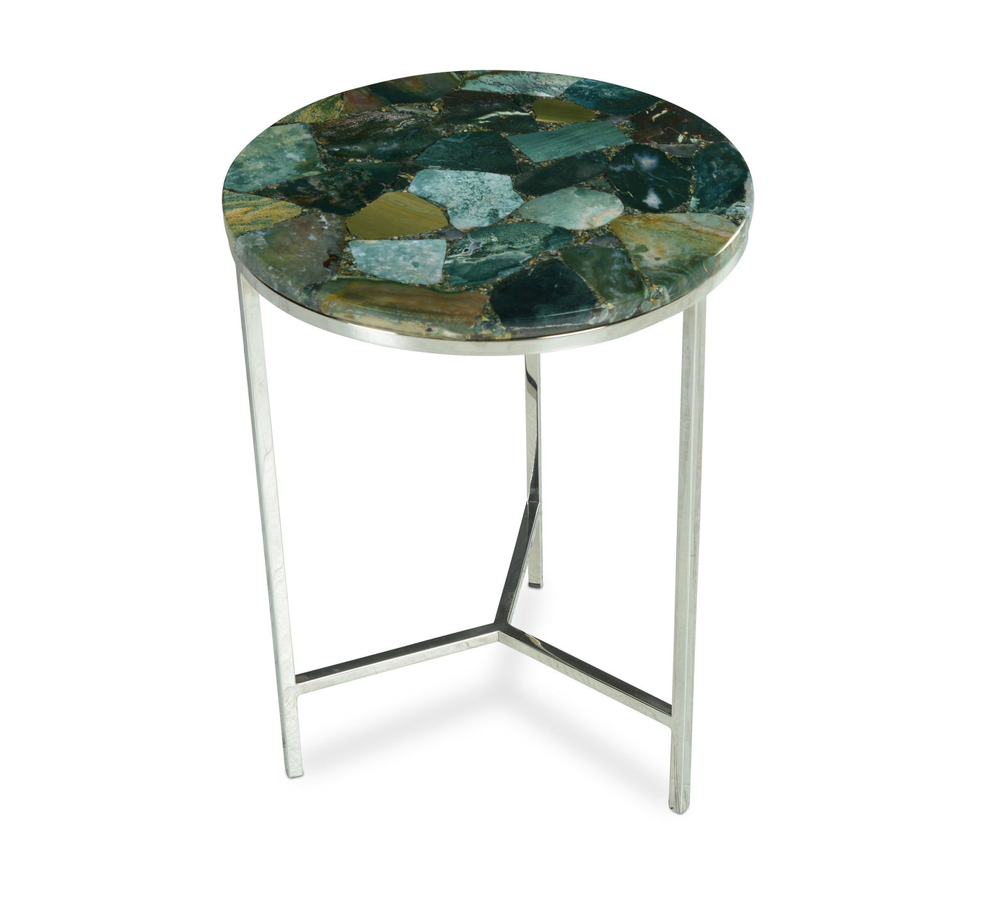 Foster - Jaspe Top Chairside Table - Green - Hornell Furniture Outlet