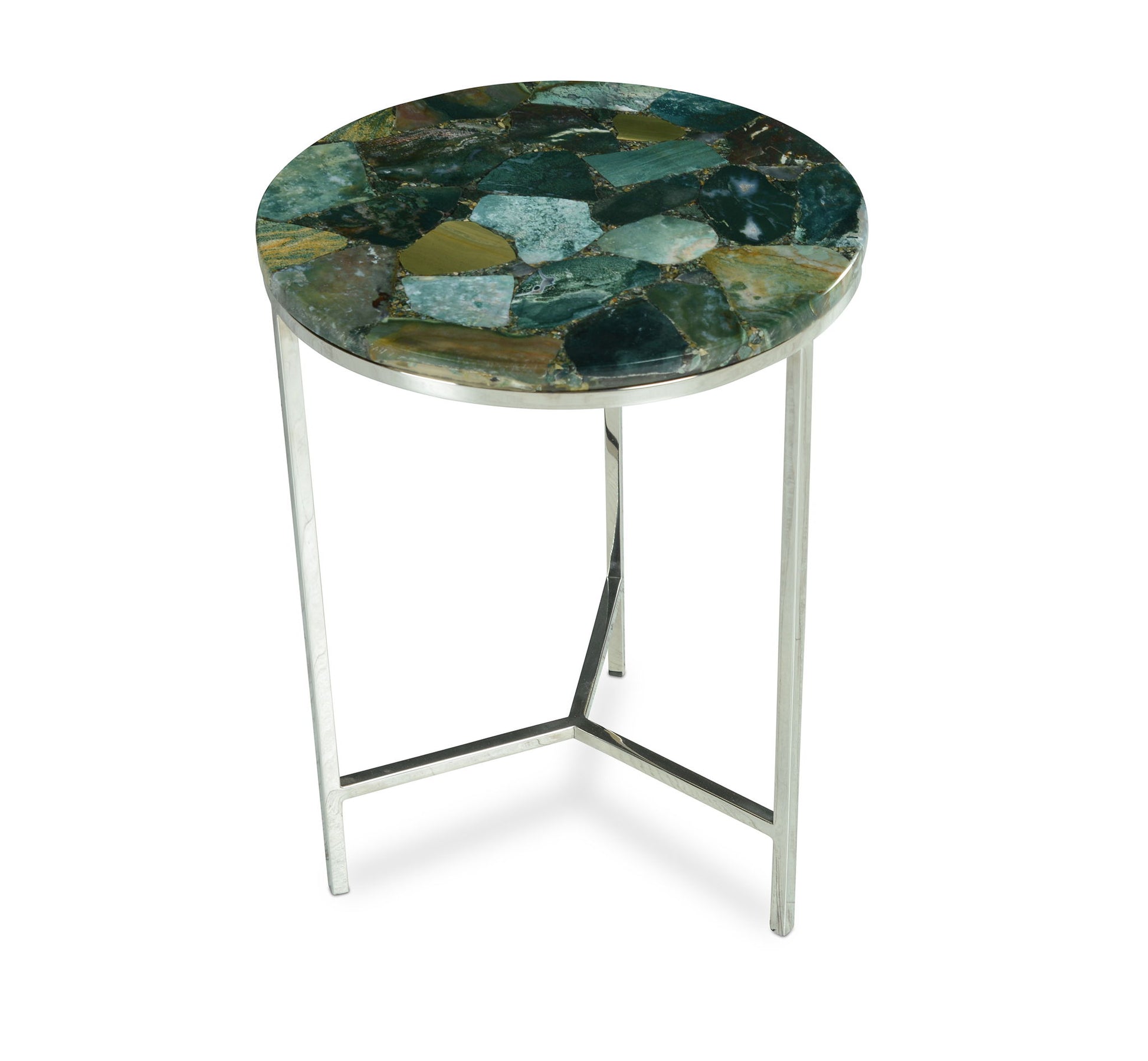 Foster - Jaspe Top Chairside Table - Green - Hornell Furniture Outlet