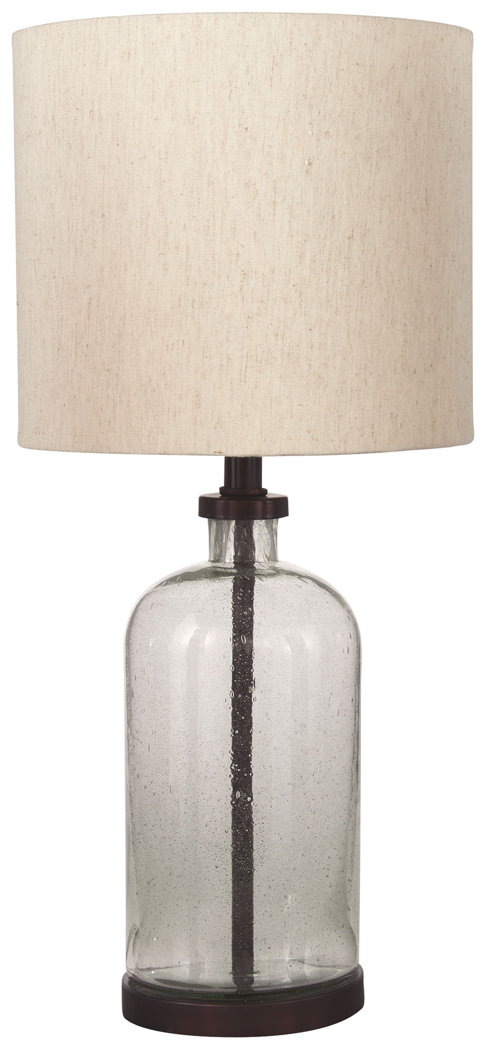 Bandile - Clear / Bronze Finish - Glass Table Lamp - Hornell Furniture Outlet
