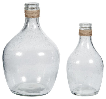 Marcin - Clear - Vase Set (Set of 2) - Hornell Furniture Outlet