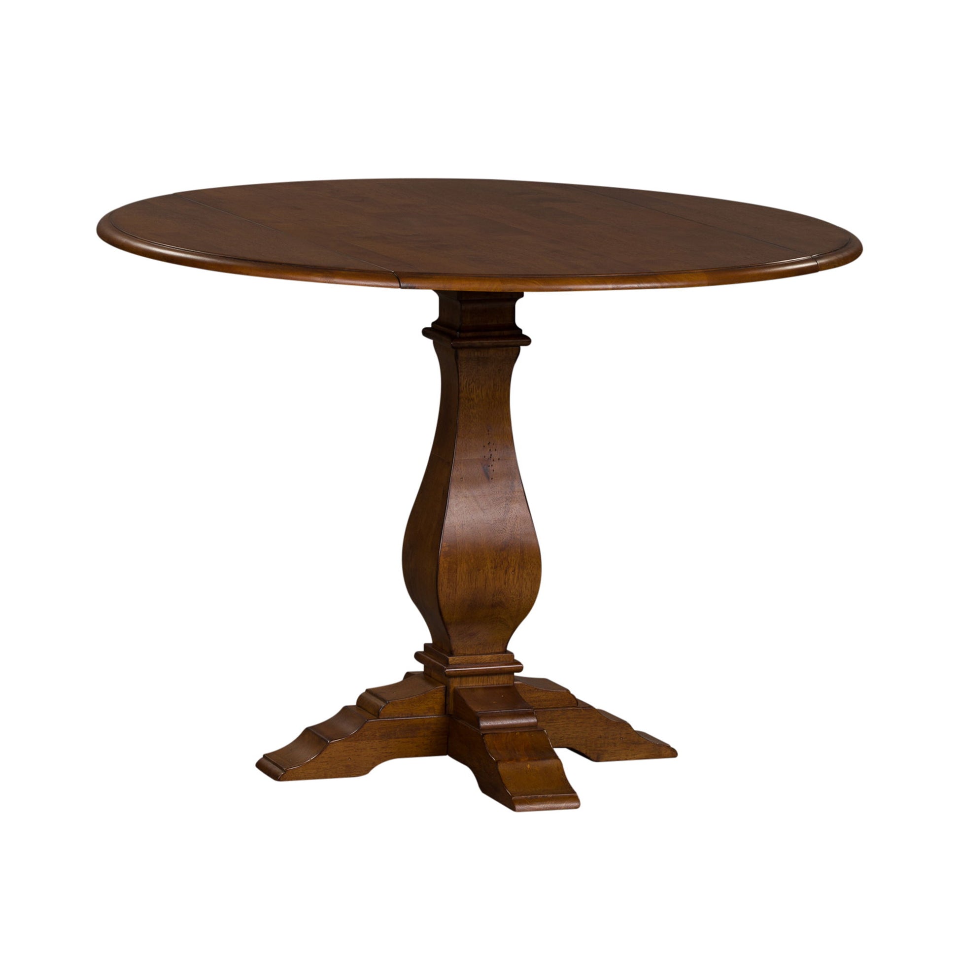 Creations - Round Drop Leaf Table - Dark Brown - Hornell Furniture Outlet