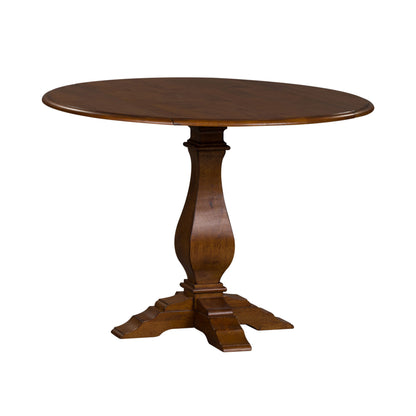 Creations - Round Drop Leaf Table - Dark Brown - Hornell Furniture Outlet