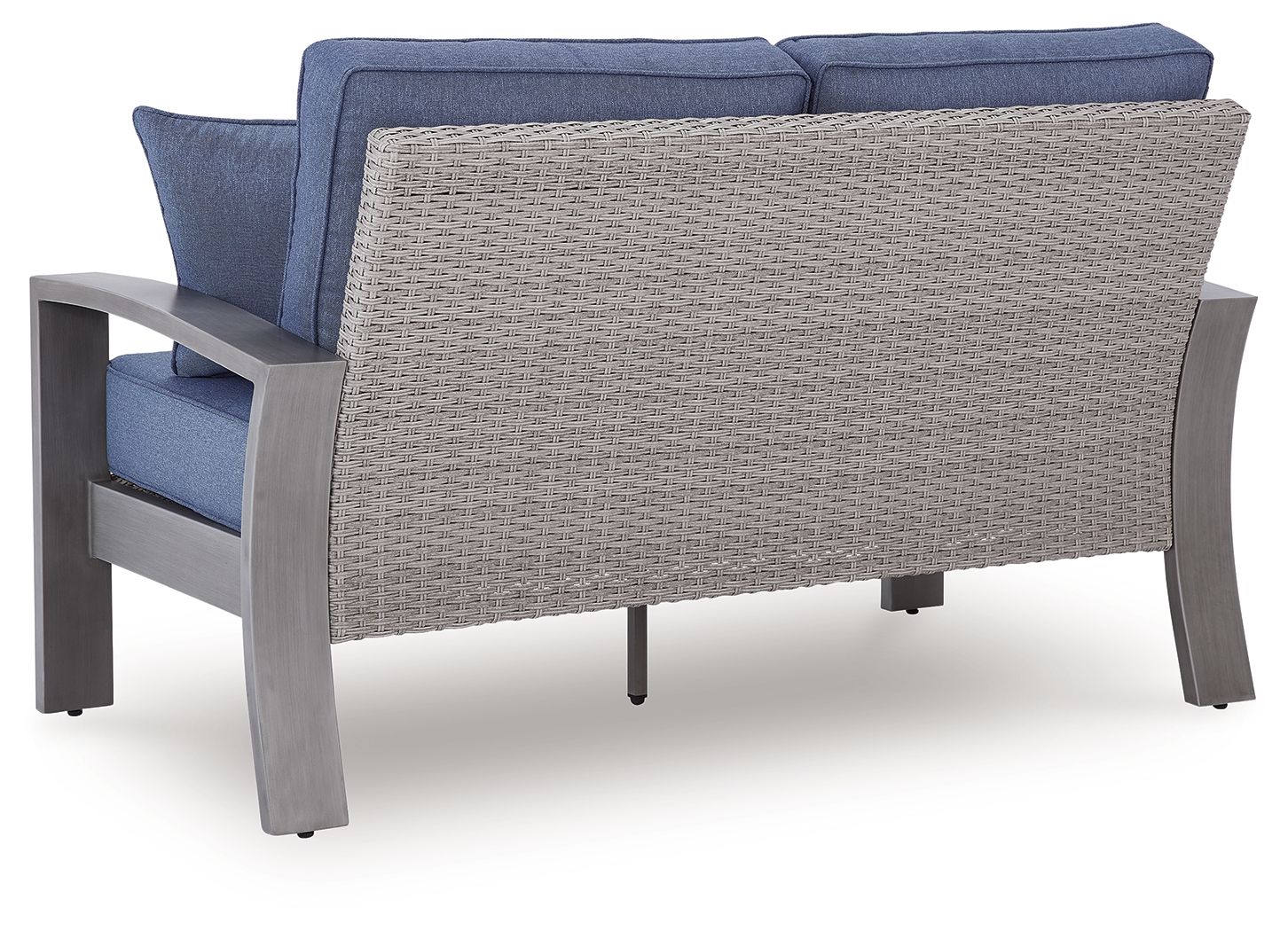 Half Moon Beach - Loveseat With Cushion - Blue / Gray - Hornell Furniture Outlet