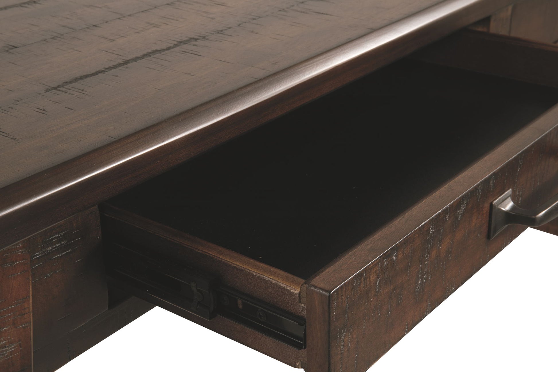 Baldridge - Rustic Brown - Home Office Large Leg Desk - Hornell Furniture Outlet