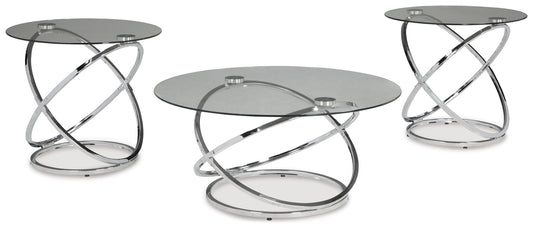 Hollynyx - Chrome Finish - Occasional Table Set (Set of 3) - Hornell Furniture Outlet