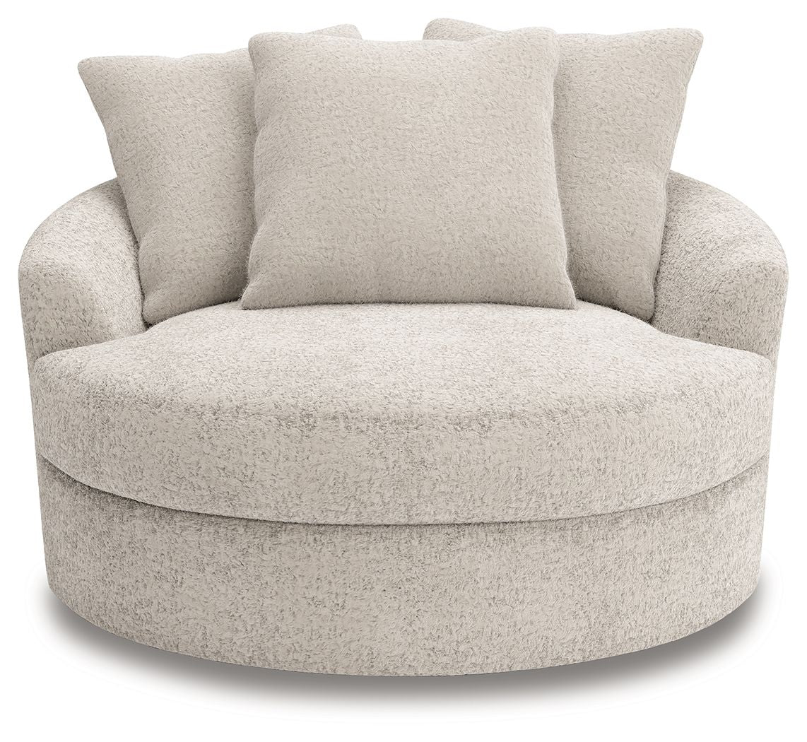 Cuddle Plush - Arctic - Oversized Swivel Accent Chair - Hornell Furniture Outlet