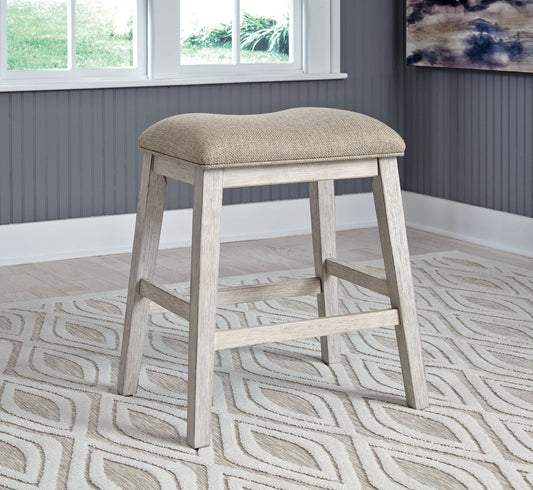 Skempton - White - Upholstered Stool (Set of 2) - Hornell Furniture Outlet
