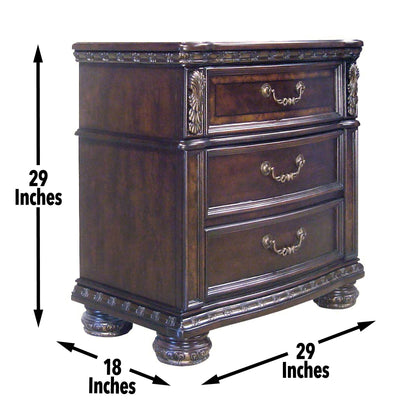 Monte Carlo - Nightstand - Dark Brown - Hornell Furniture Outlet