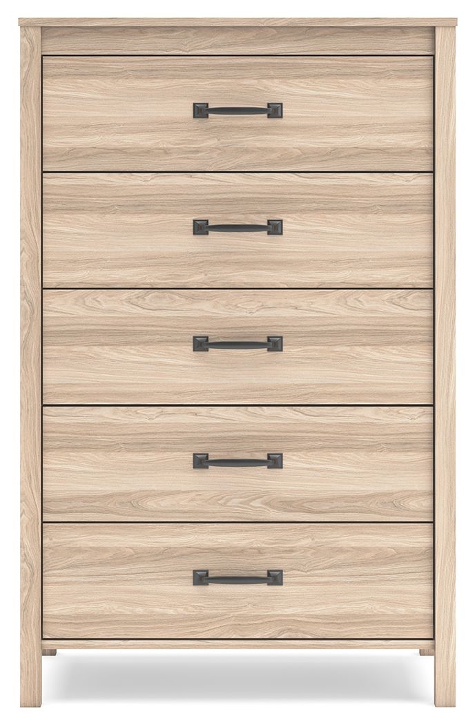 Battelle - Tan - Five Drawer Chest - Hornell Furniture Outlet