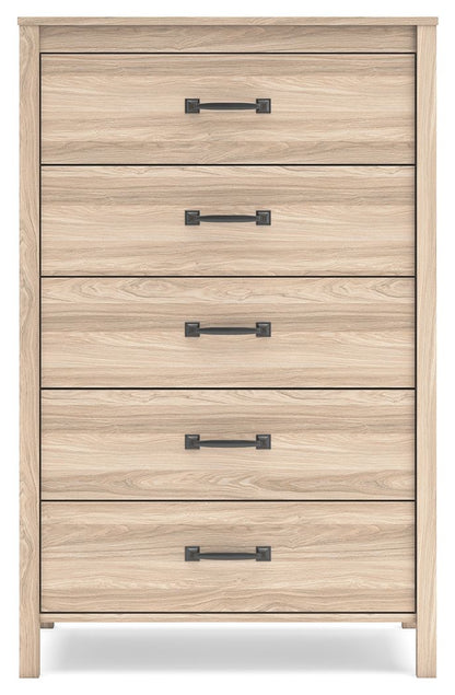 Battelle - Tan - Five Drawer Chest - Hornell Furniture Outlet