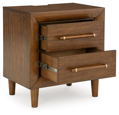Lyncott - Brown - Two Drawer Night Stand - Hornell Furniture Outlet