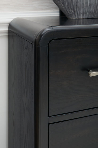 Rowanbeck - Black - Dresser And Mirror - Hornell Furniture Outlet