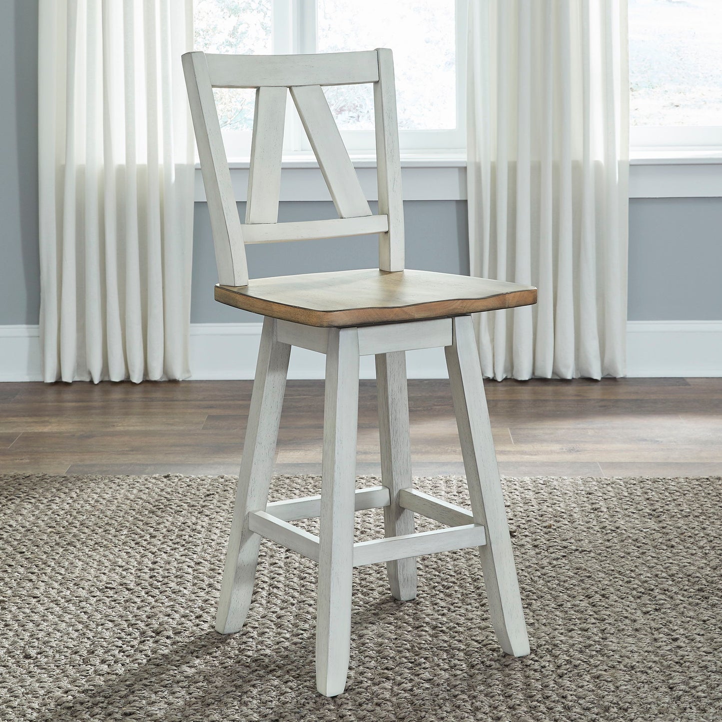 Lindsey Farm - Counter Height Swivel Chair (RTA) - Hornell Furniture Outlet