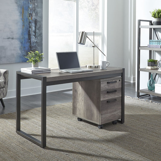 Tanners Creek - 2 Piece Home Office Desk Set - Dark Gray - Hornell Furniture Outlet