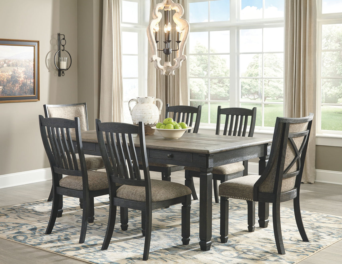 Tyler Creek - Black / Grayish Brown - Dining UPH Side Chair (Set of 2) - Slatback - Hornell Furniture Outlet