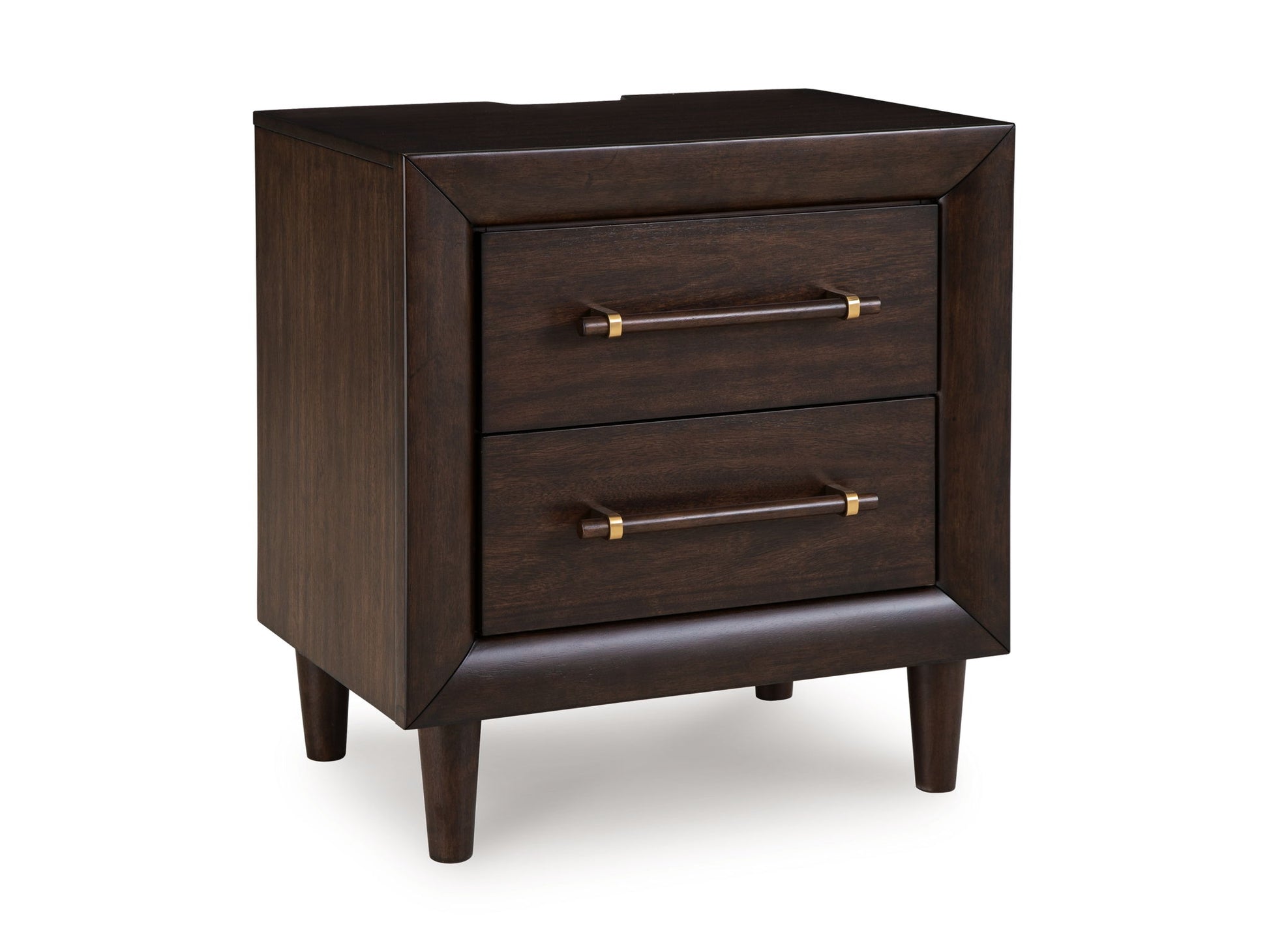 Dantenton - Two Drawer Night Stand - Merlot - Hornell Furniture Outlet