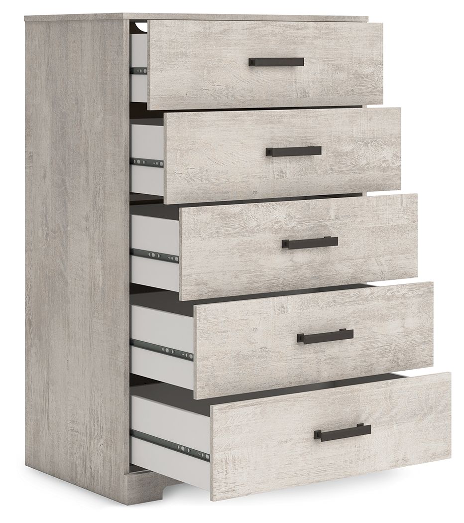 Shawburn - Gray - Five Drawer Chest - Hornell Furniture Outlet