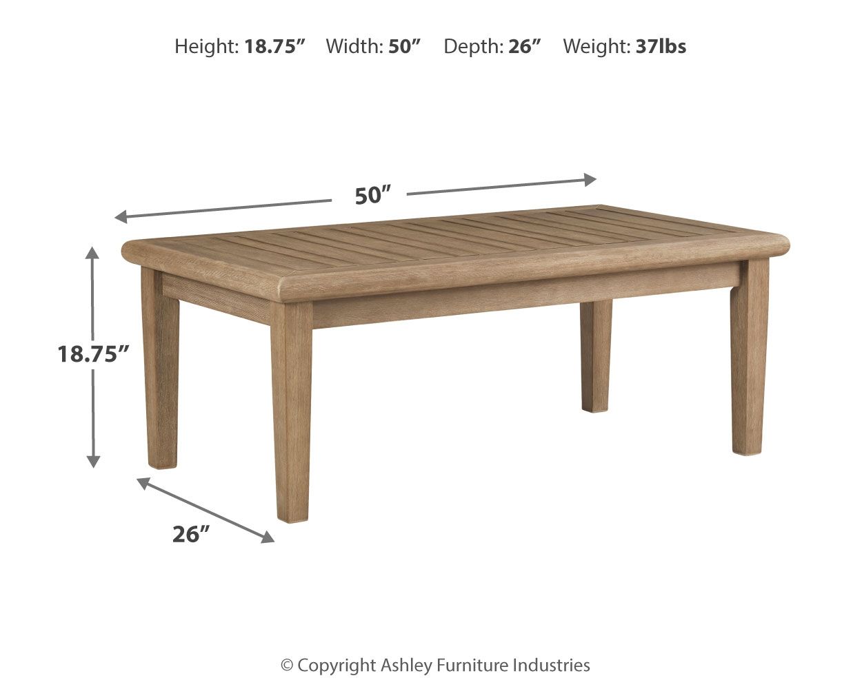 Gerianne - Rectangular Cocktail Table - Brown - Hornell Furniture Outlet