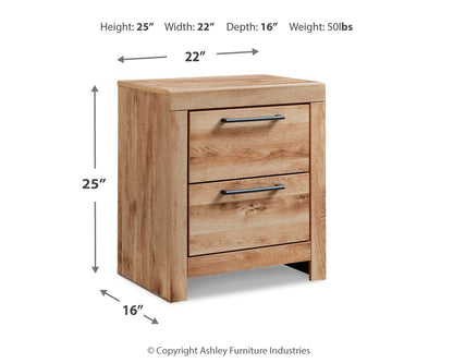 Hyanna - Tan Brown - Two Drawer Night Stand - Hornell Furniture Outlet