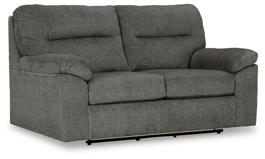 Bindura - Mineral - Glider Loveseat - Hornell Furniture Outlet