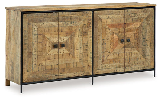 Camney - Brown / Black - Accent Cabinet - Hornell Furniture Outlet