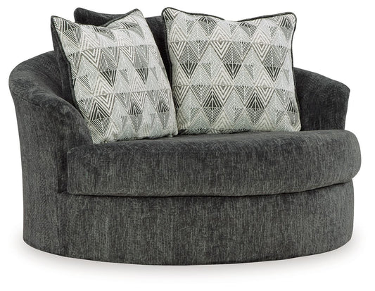 Biddeford - Shadow - Oversized Swivel Accent Chair - Hornell Furniture Outlet