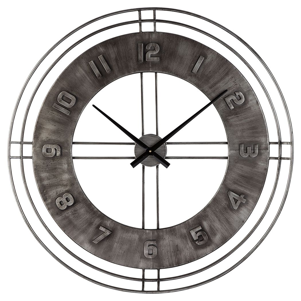 Ana Sofia - Antique Gray - Wall Clock - Hornell Furniture Outlet