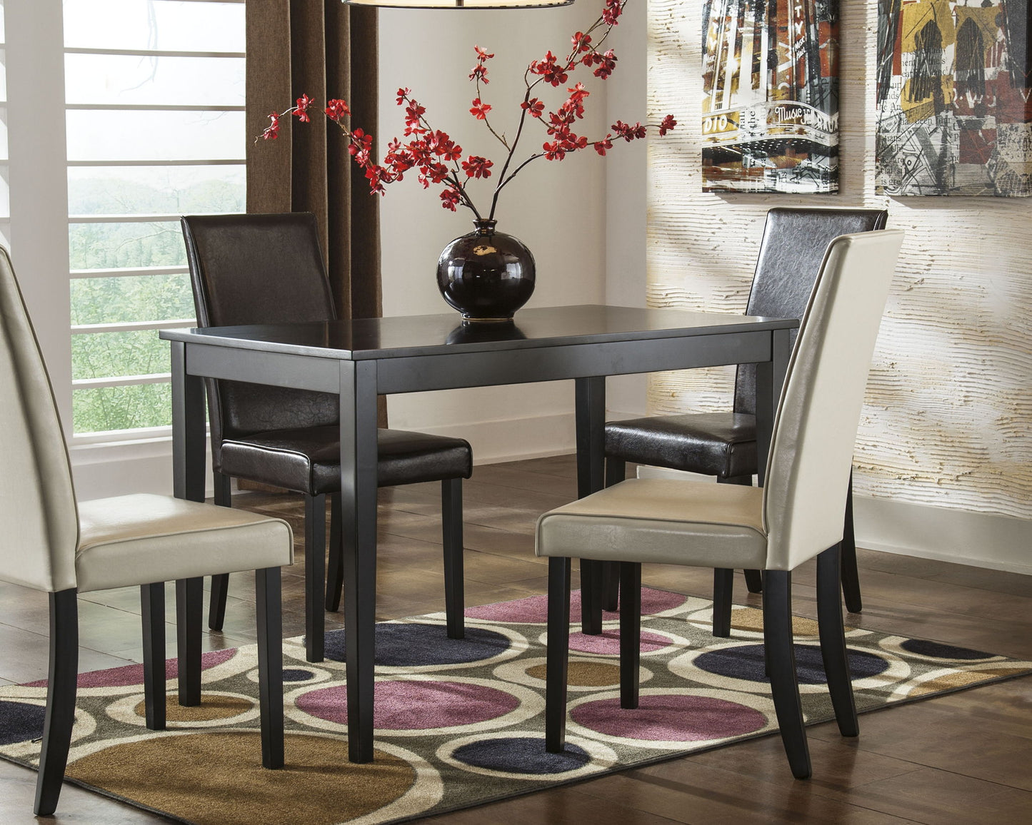 Kimonte - Dark Brown - Rectangular Dining Room Table - Hornell Furniture Outlet