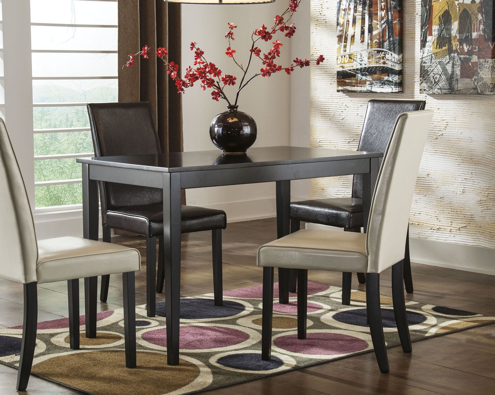 Kimonte - Dark Brown - Rectangular Dining Room Table - Hornell Furniture Outlet