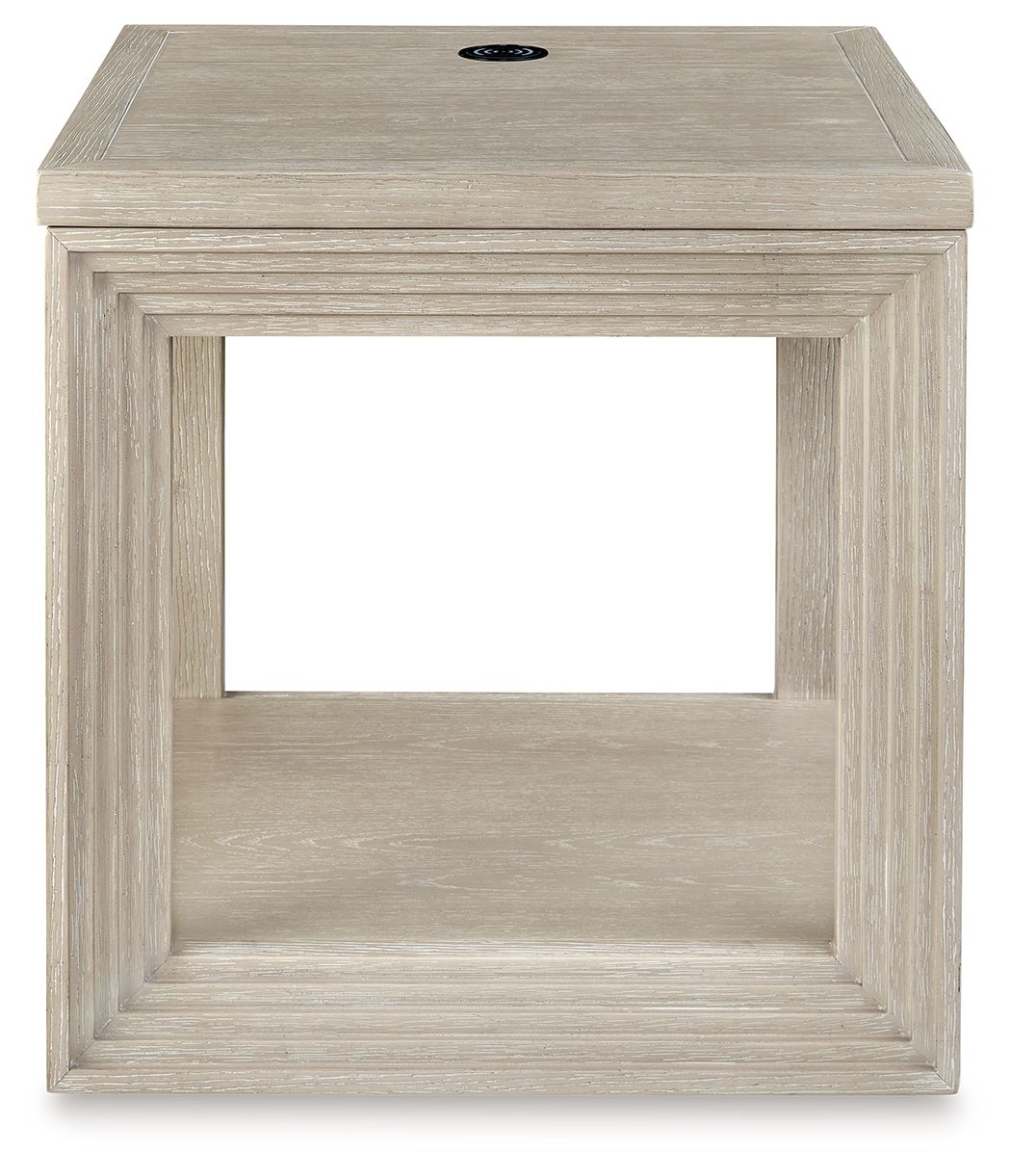 Marxhart - Bisque - Square End Table - Hornell Furniture Outlet