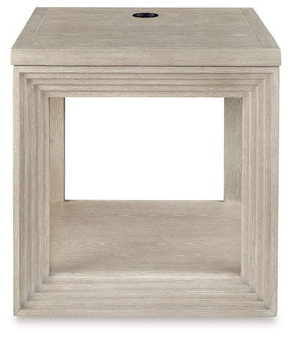 Marxhart - Bisque - Square End Table - Hornell Furniture Outlet
