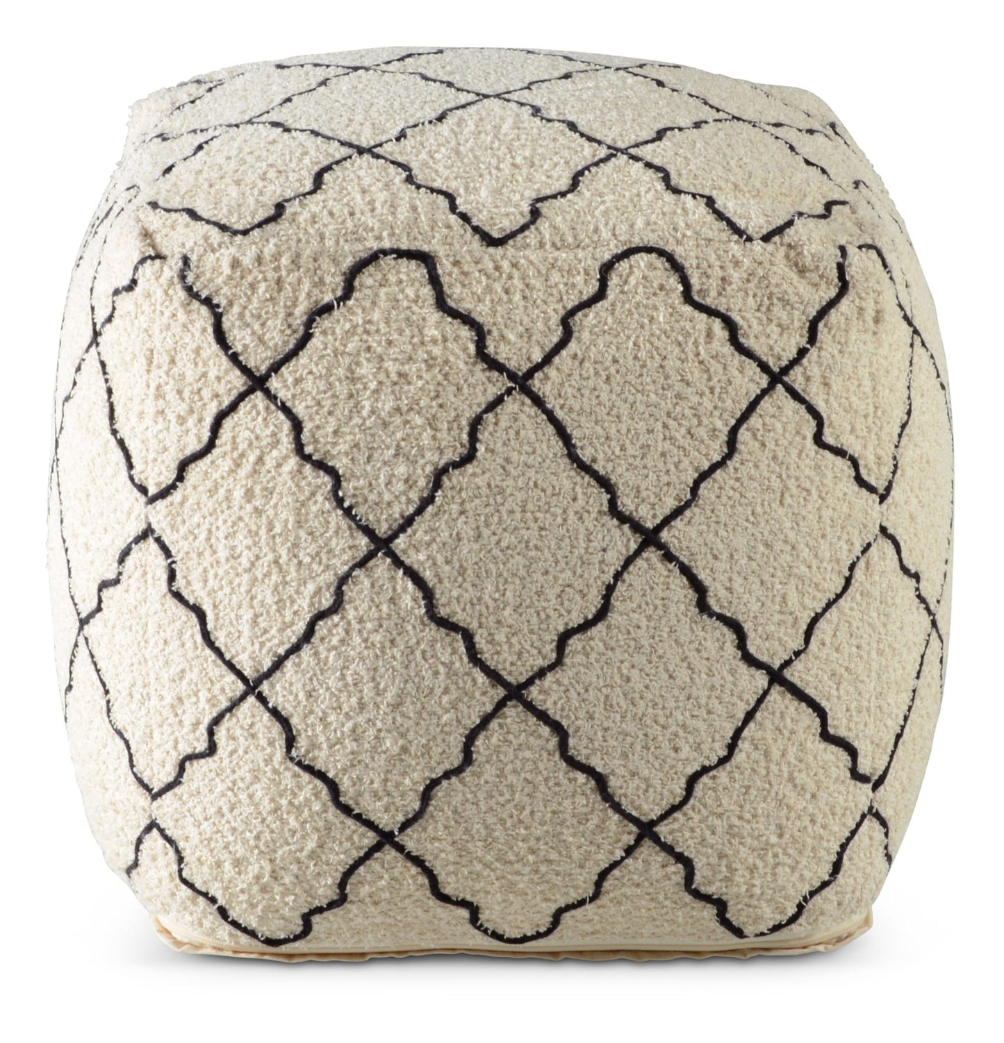 Lattice - Square Pouf - Beige - Hornell Furniture Outlet