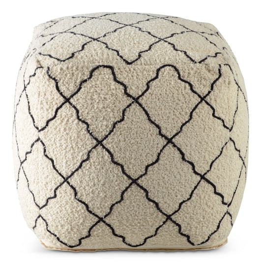Lattice - Square Pouf - Beige - Hornell Furniture Outlet