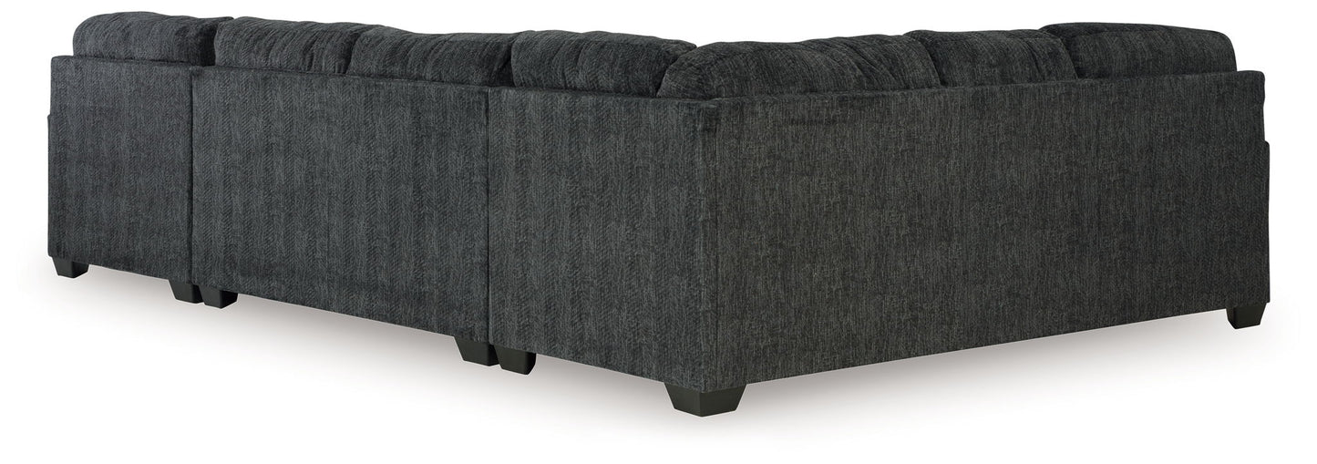 Hollyview - Shadow - 3 - Piece Sectional With Raf Corner Chaise - Hornell Furniture Outlet