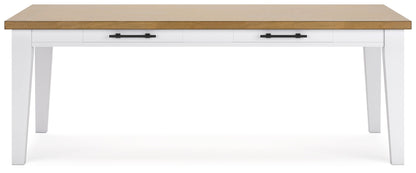 Ashbryn - White / Natural - Rectangular Dining Room Table - Hornell Furniture Outlet