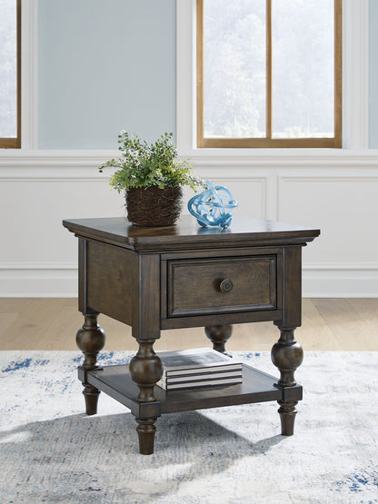 Veramond - Dark Brown - Square End Table - Hornell Furniture Outlet
