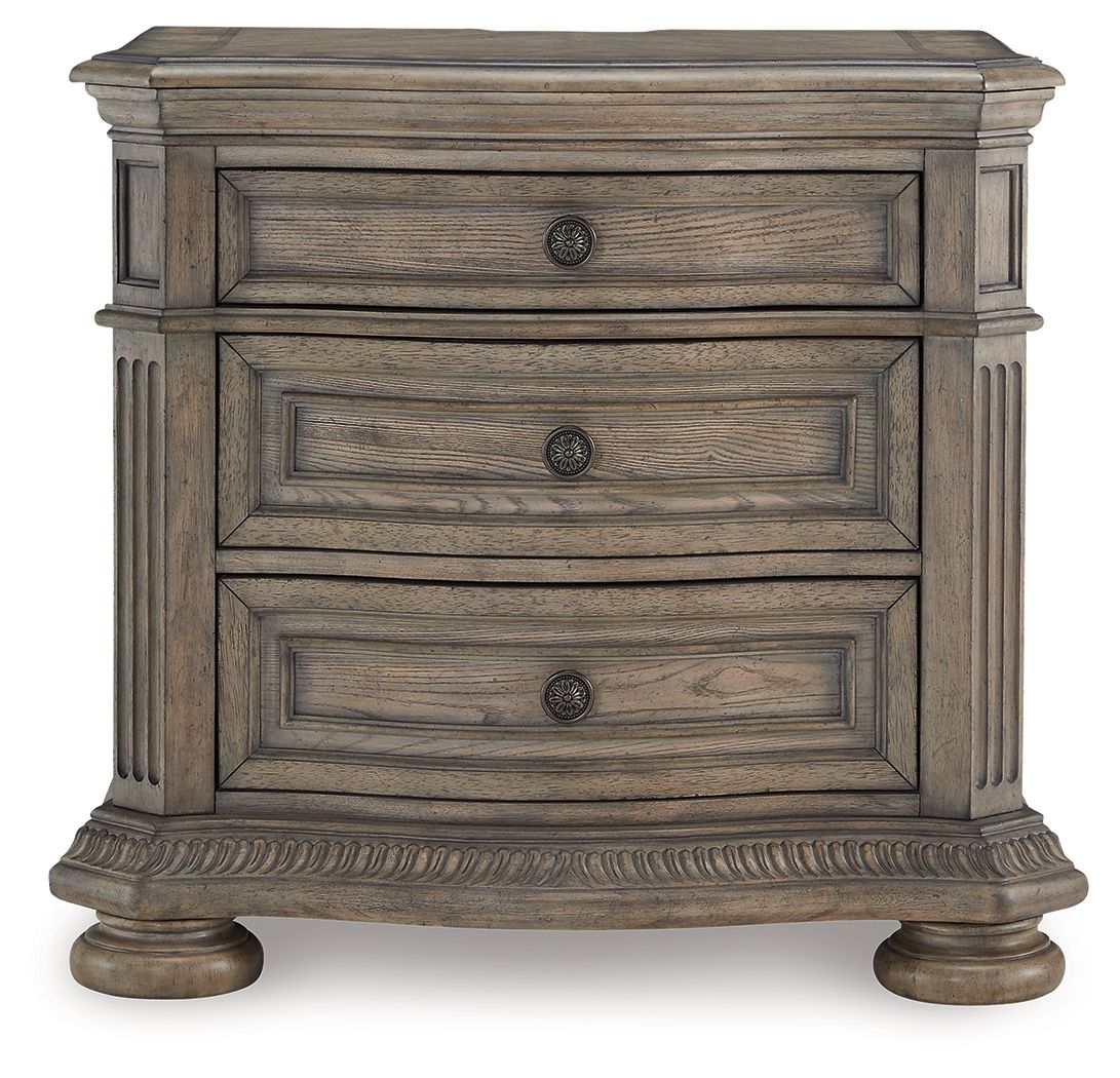 Ardenfield - Light Brown - Three Drawer Night Stand - Hornell Furniture Outlet