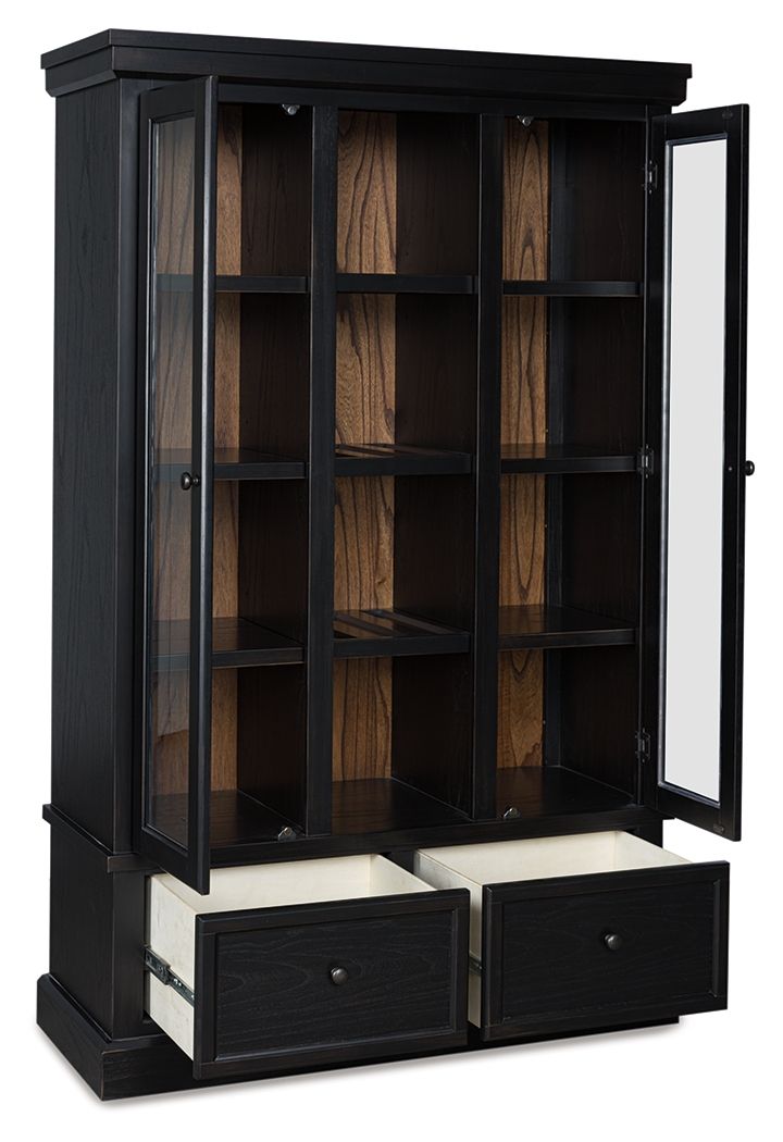Greddinton - Black / Brown - Curio - Hornell Furniture Outlet